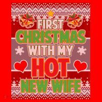 First Christmas With Hot Wife Ugly Sweater Santa Hat thumb 1