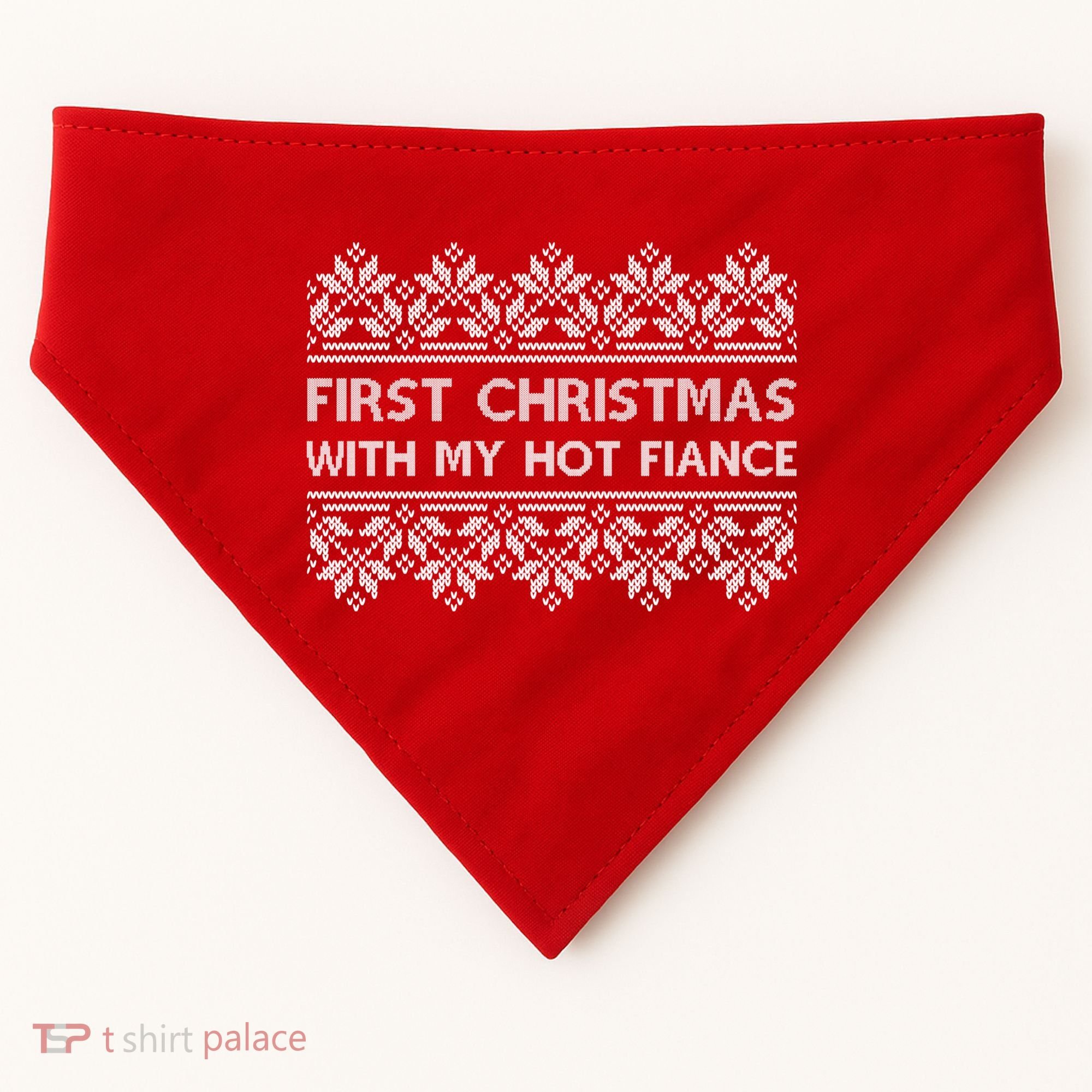 First Christmas With My Hot Fiance USA-Made Doggie Bandana