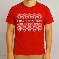 First Christmas With My Hot Fiance T-Shirt thumb 3