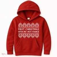 First Christmas With My Hot Fiance Kids Hoodie thumb 0