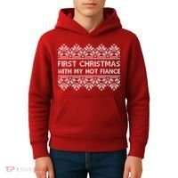 First Christmas With My Hot Fiance Kids Hoodie thumb 4
