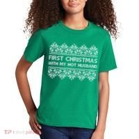 First Christmas With My Hot Husband Kids T-Shirt thumb 2
