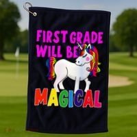 First Grade Will Be Magical Golf Towel thumb 1
