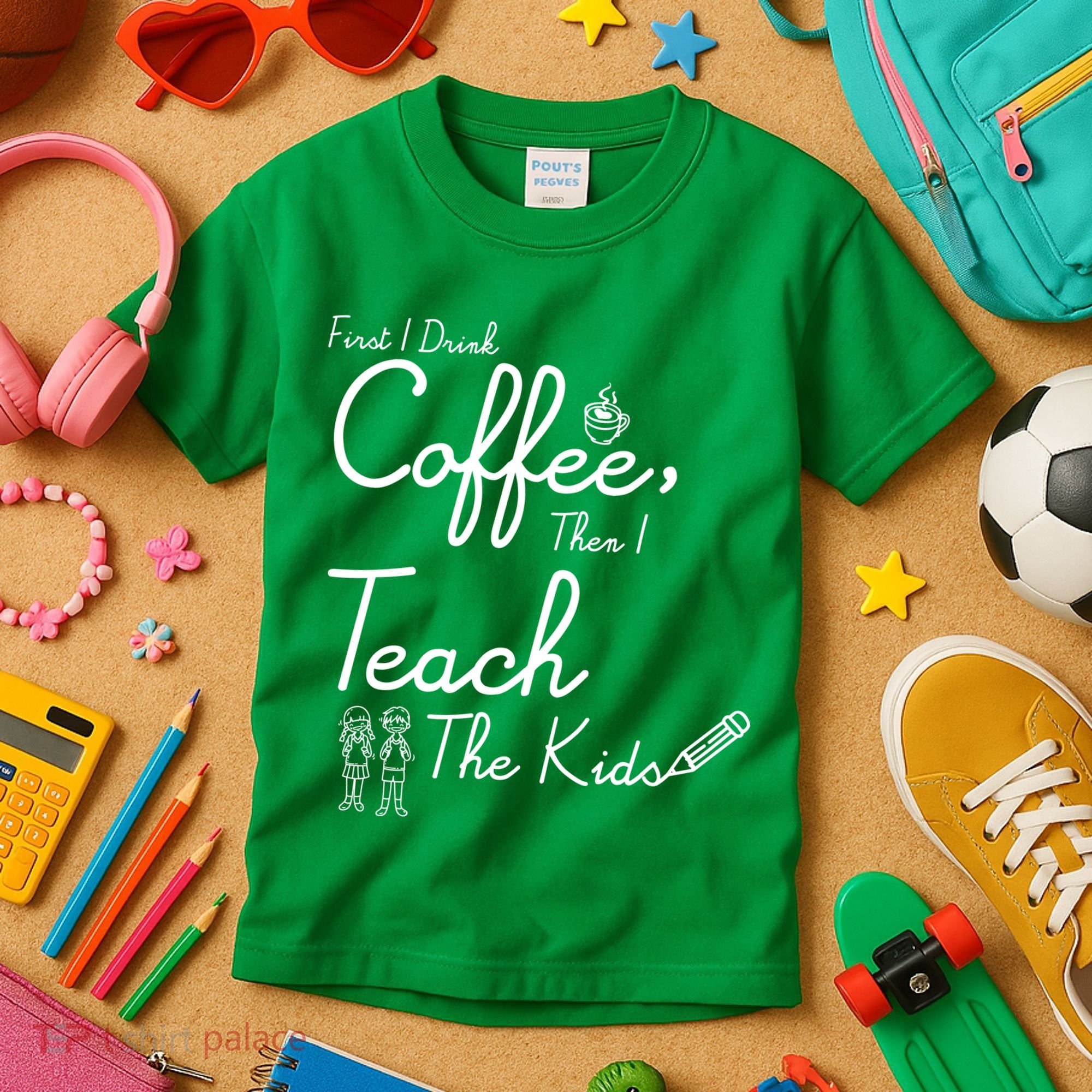 First I Drink Coffee The I Teach Kids The Kids Kids T-Shirt