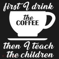First I Drink The Coffee Then I Teach The Children USA-Made Doggie Bandana thumb 2
