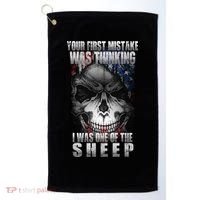 First Mistake Was Thinking I Was One Of the Sheep Golf Towel thumb 0