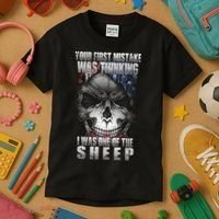 First Mistake Was Thinking I Was One Of the Sheep Kids T-Shirt thumb 3