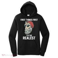 First Things First I'm the Realest Cool Santa Women's Hoodie thumb 0