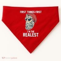 First Things First I'm the Realest Cool Santa USA-Made Doggie Bandana thumb 0