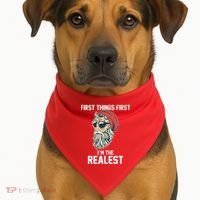 First Things First I'm the Realest Cool Santa USA-Made Doggie Bandana thumb 1
