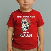 First Things First I'm the Realest Cool Santa Toddler T-Shirt thumb 2