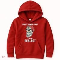 First Things First I'm the Realest Cool Santa Kids Hoodie thumb 0