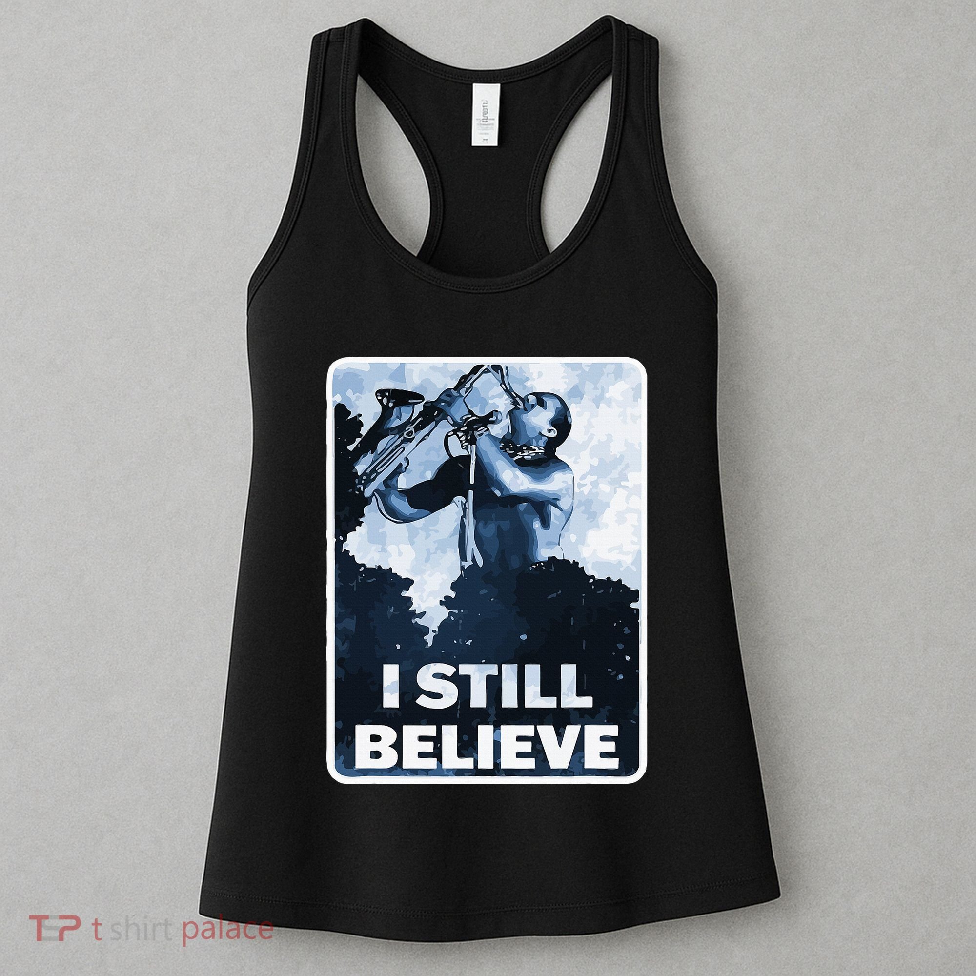 Funny I Still Believe Sax Man Nun Nerd Geek Graphic Women's Tank Top