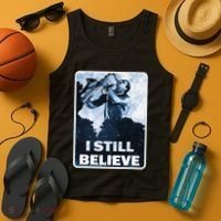 Funny I Still Believe Sax Man Nun Nerd Geek Graphic Tank Top thumb 4
