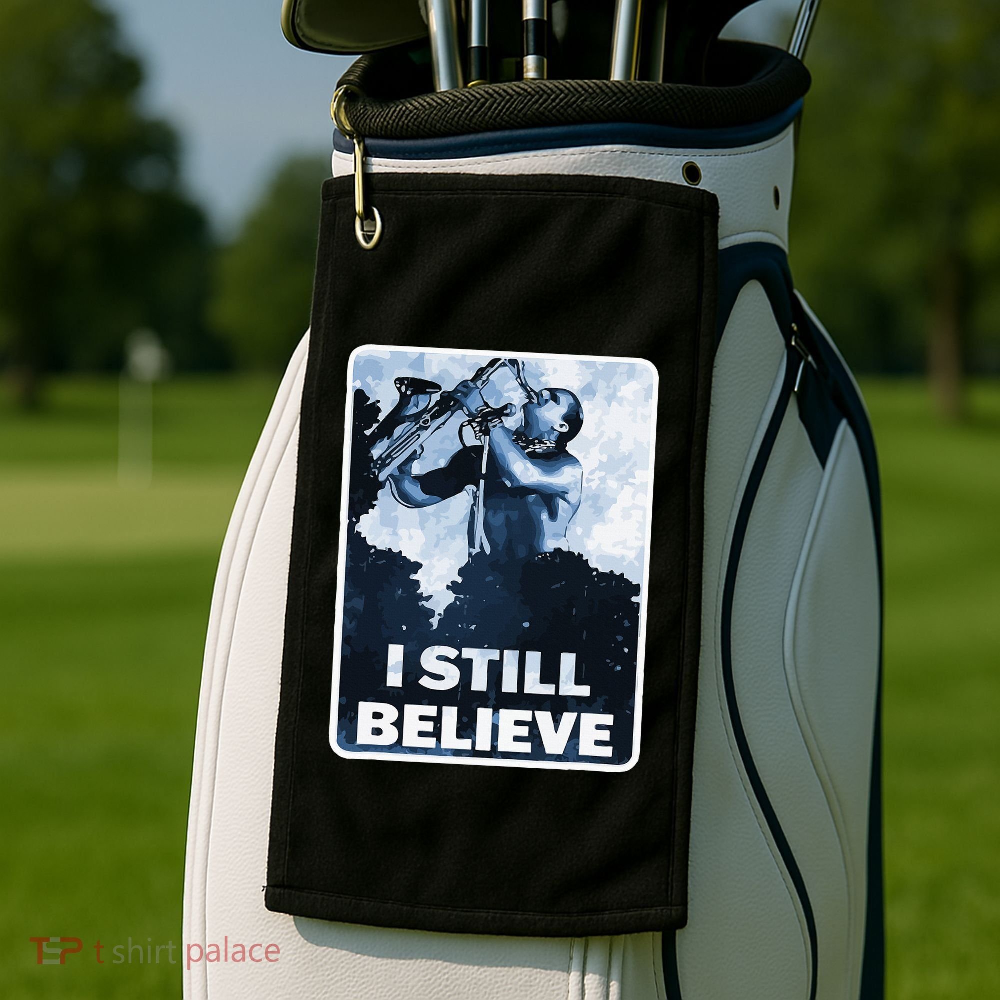 Funny I Still Believe Sax Man Nun Nerd Geek Graphic Golf Towel