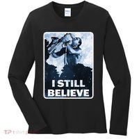 Funny I Still Believe Sax Man Nun Nerd Geek Graphic Women's Long Sleeve Shirt thumb 0