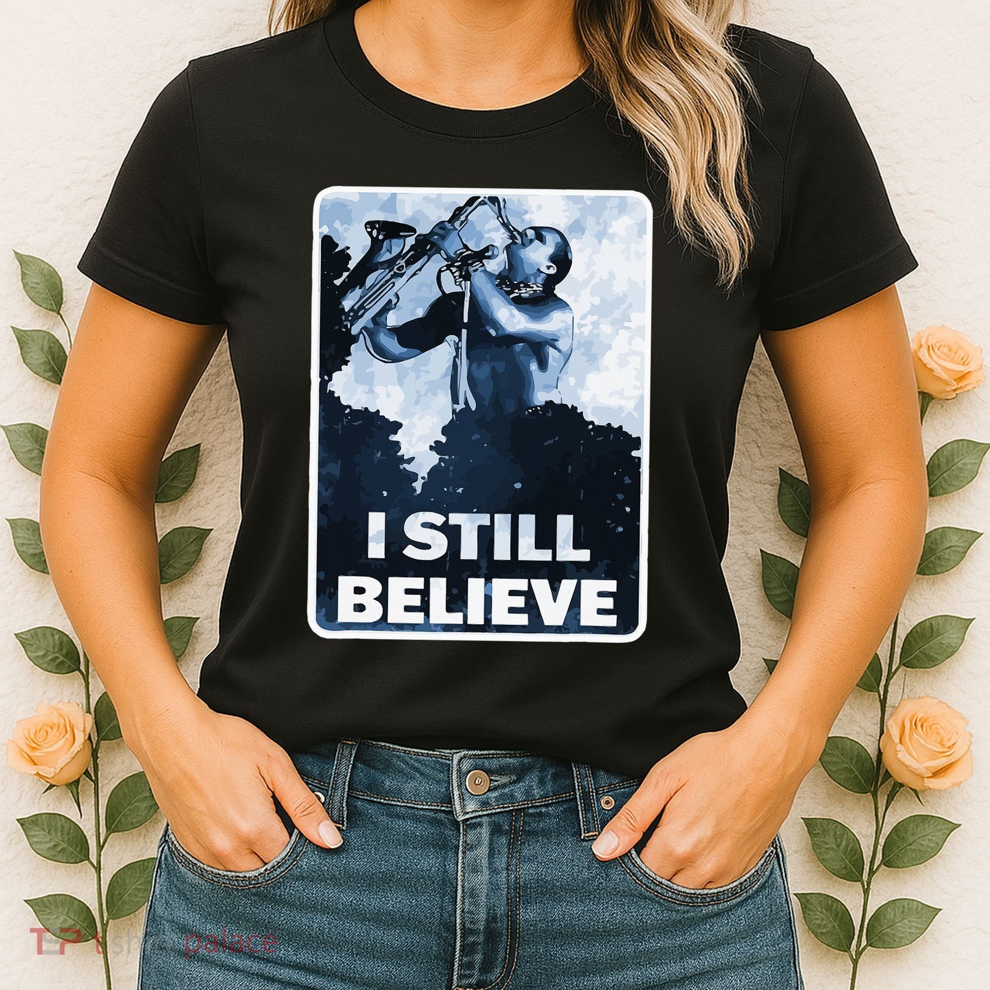 Funny I Still Believe Sax Man Nun Nerd Geek Graphic Women's T-Shirt