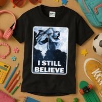 Funny I Still Believe Sax Man Nun Nerd Geek Graphic Kids T-Shirt thumb 3