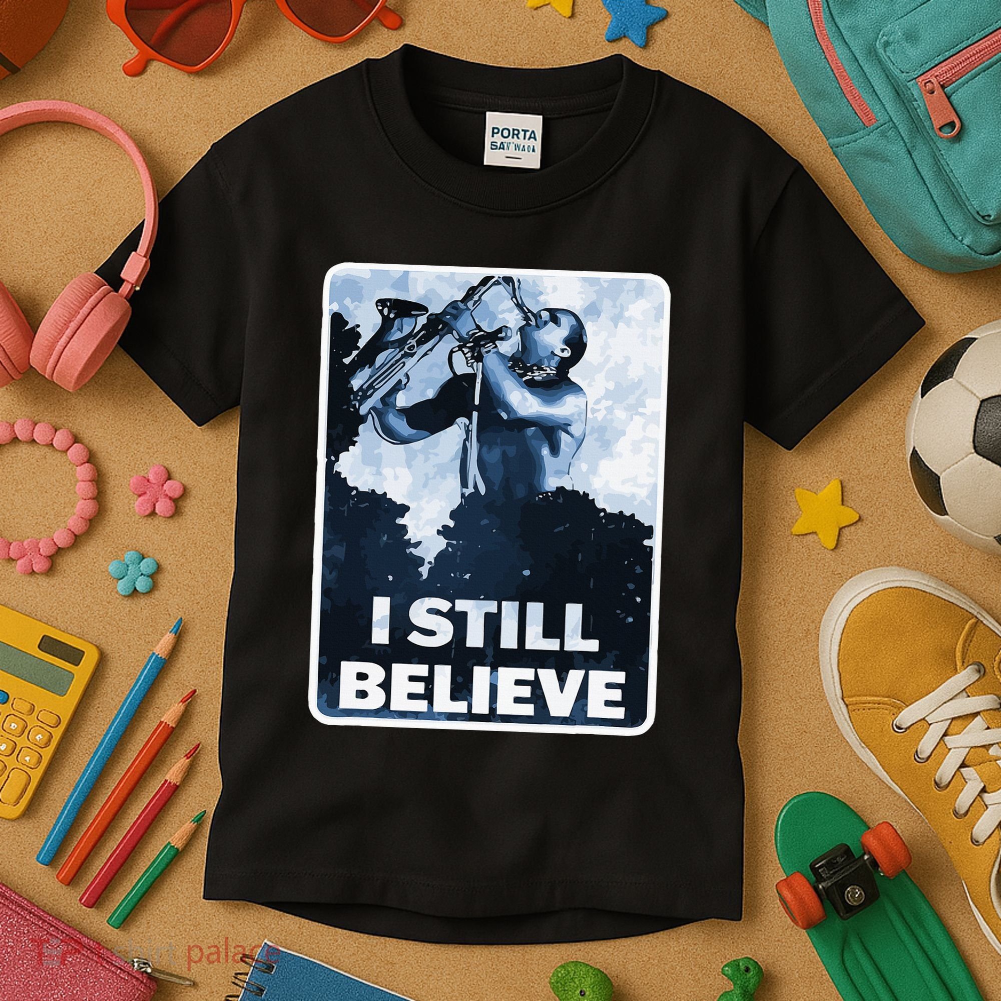 Funny I Still Believe Sax Man Nun Nerd Geek Graphic Kids T-Shirt