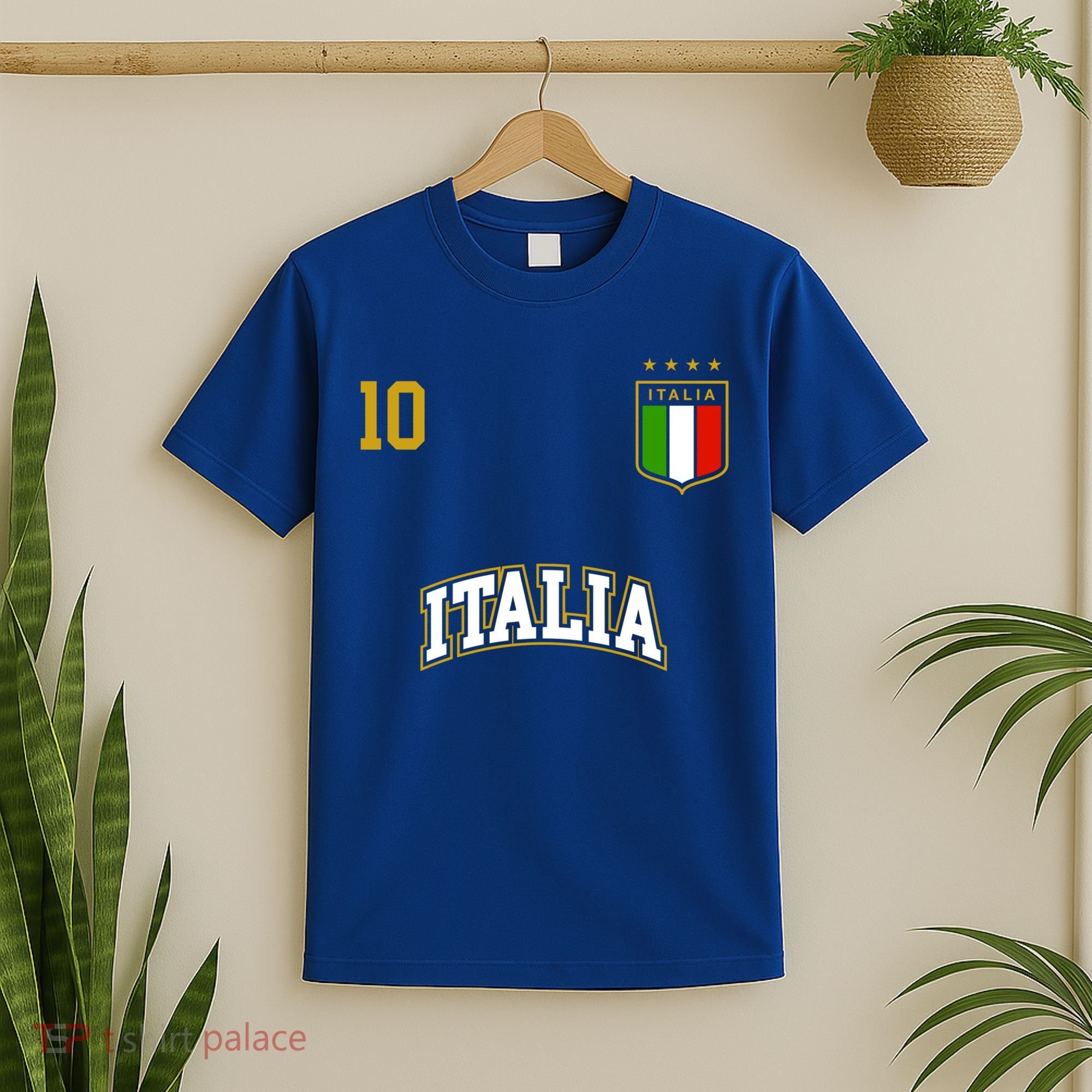 Funny Italy Soccer Team Gift Number 10 Sports Italian Flag Gift T-Shirt