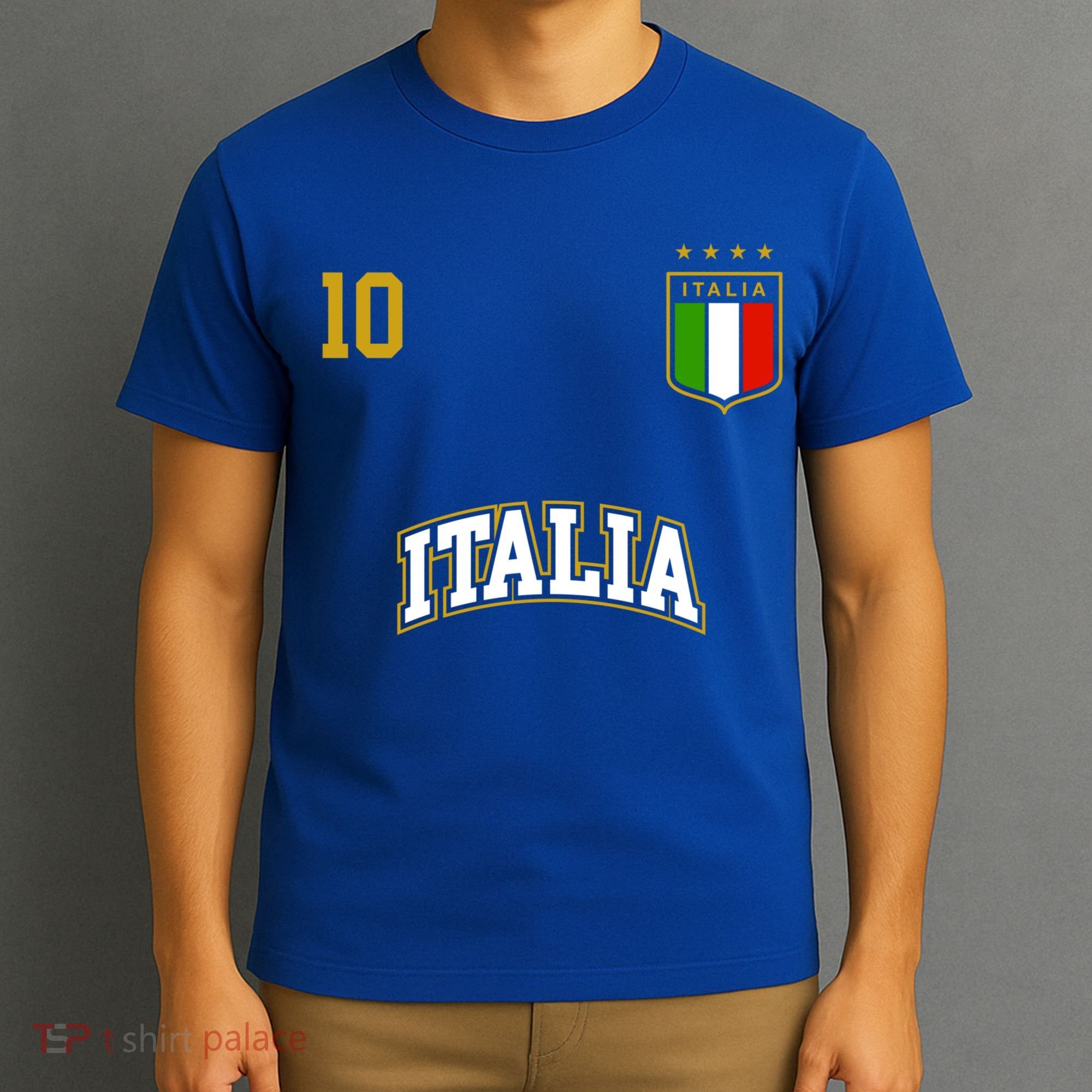 Funny Italy Soccer Team Gift Number 10 Sports Italian Flag Gift T-Shirt