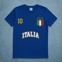 Funny Italy Soccer Team Gift Number 10 Sports Italian Flag Gift T-Shirt thumb 5