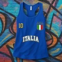 Funny Italy Soccer Team Gift Number 10 Sports Italian Flag Gift Women's Tank Top thumb 3