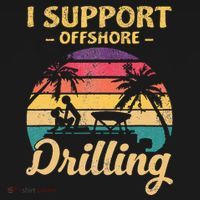 Funny I Support Offshore Drilling Pontoon Boat USA-Made Doggie Bandana thumb 2