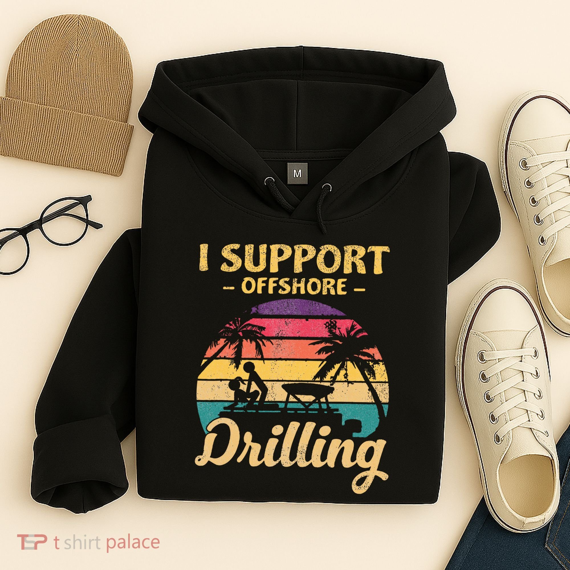 Funny I Support Offshore Drilling Pontoon Boat Hoodie