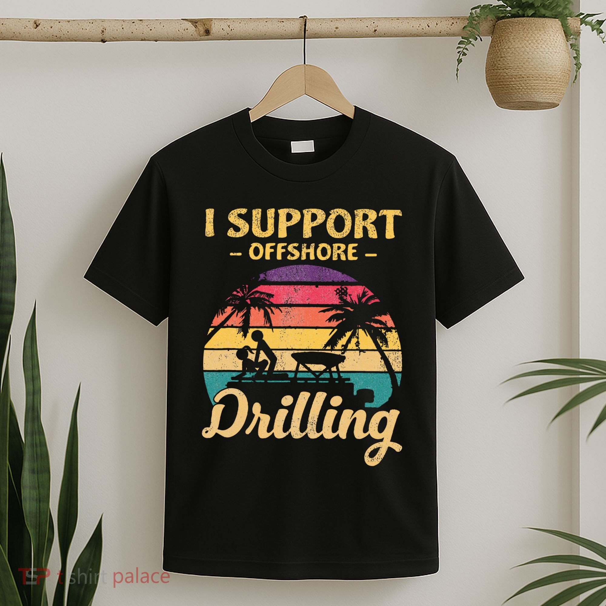 Funny I Support Offshore Drilling Pontoon Boat T-Shirt