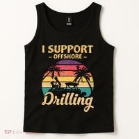 Funny I Support Offshore Drilling Pontoon Boat Tank Top thumb 2