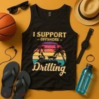 Funny I Support Offshore Drilling Pontoon Boat Tank Top thumb 4