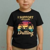 Funny I Support Offshore Drilling Pontoon Boat Toddler T-Shirt thumb 2