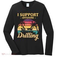 Funny I Support Offshore Drilling Pontoon Boat Women's Long Sleeve Shirt thumb 0