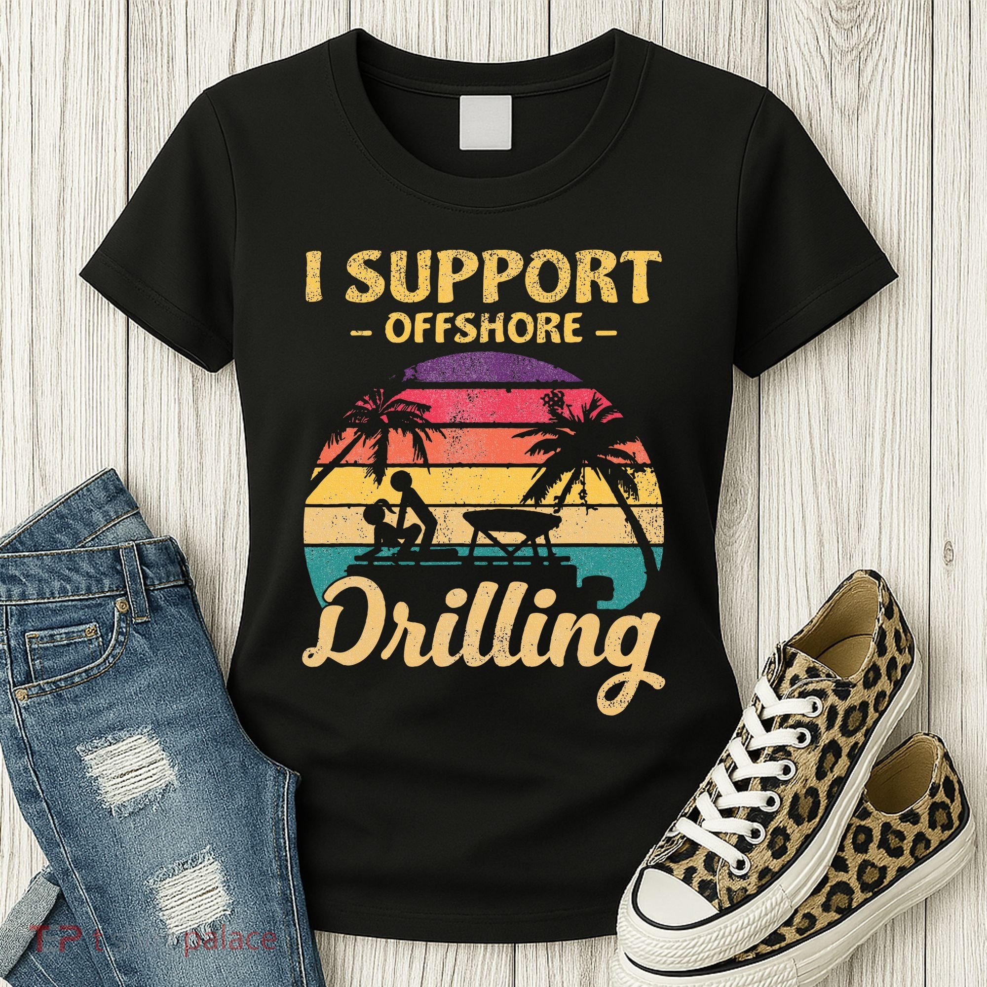 Funny I Support Offshore Drilling Pontoon Boat Women's T-Shirt
