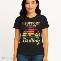 Funny I Support Offshore Drilling Pontoon Boat Women's T-Shirt thumb 4