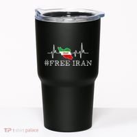 Free Iran Symbol Flag Heartbeat Freedom Love Tumbler thumb 0