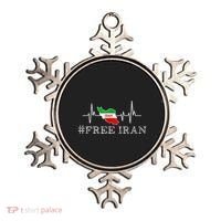 Free Iran Symbol Flag Heartbeat Freedom Love Ornament thumb 0