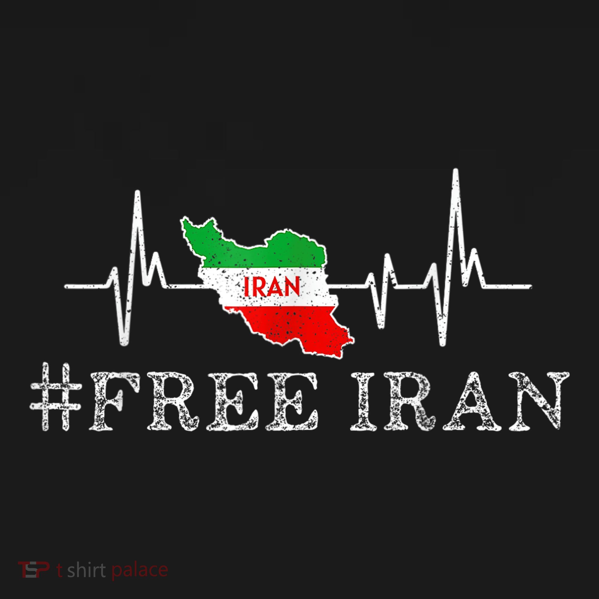 Free Iran Symbol Flag Heartbeat Freedom Love Ornament