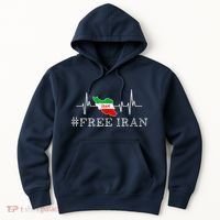 Free Iran Symbol Flag Heartbeat Freedom Love Hoodie thumb 0