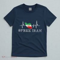 Free Iran Symbol Flag Heartbeat Freedom Love T-Shirt thumb 5