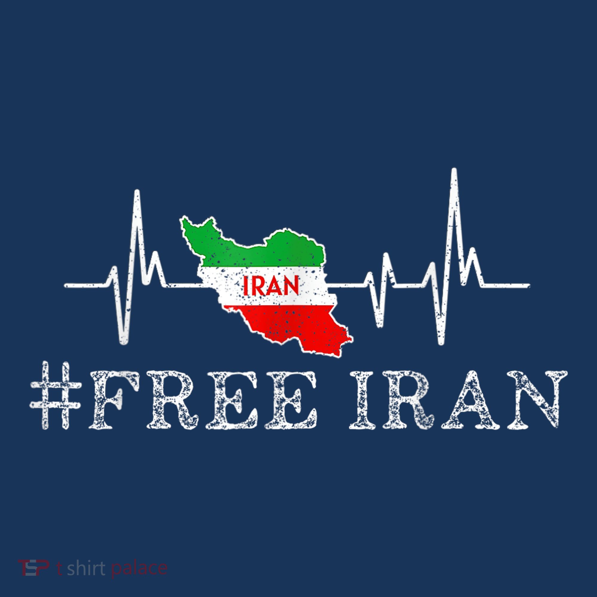 Free Iran Symbol Flag Heartbeat Freedom Love Women's Hoodie