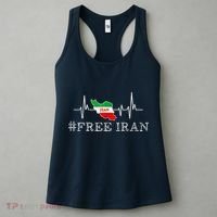 Free Iran Symbol Flag Heartbeat Freedom Love Women's Tank Top thumb 3
