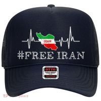 Free Iran Symbol Flag Heartbeat Freedom Love Hat thumb 0