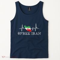 Free Iran Symbol Flag Heartbeat Freedom Love Tank Top thumb 2