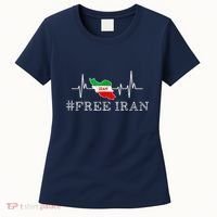 Free Iran Symbol Flag Heartbeat Freedom Love Women's T-Shirt thumb 0