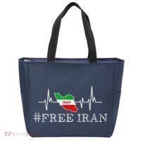 Free Iran Symbol Flag Heartbeat Freedom Love Tote Bag thumb 0