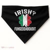 Fuhgeddaboudit Italian St Patrick's Day Italy Flag Shamrock Great Gift USA-Made Doggie Bandana thumb 0