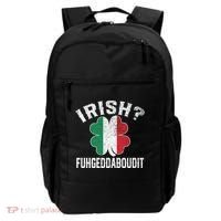 Fuhgeddaboudit Italian St Patrick's Day Italy Flag Shamrock Great Gift Backpack thumb 0