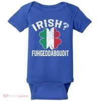 Fuhgeddaboudit Italian St Patrick's Day Italy Flag Shamrock Great Gift Baby Bodysuit thumb 0